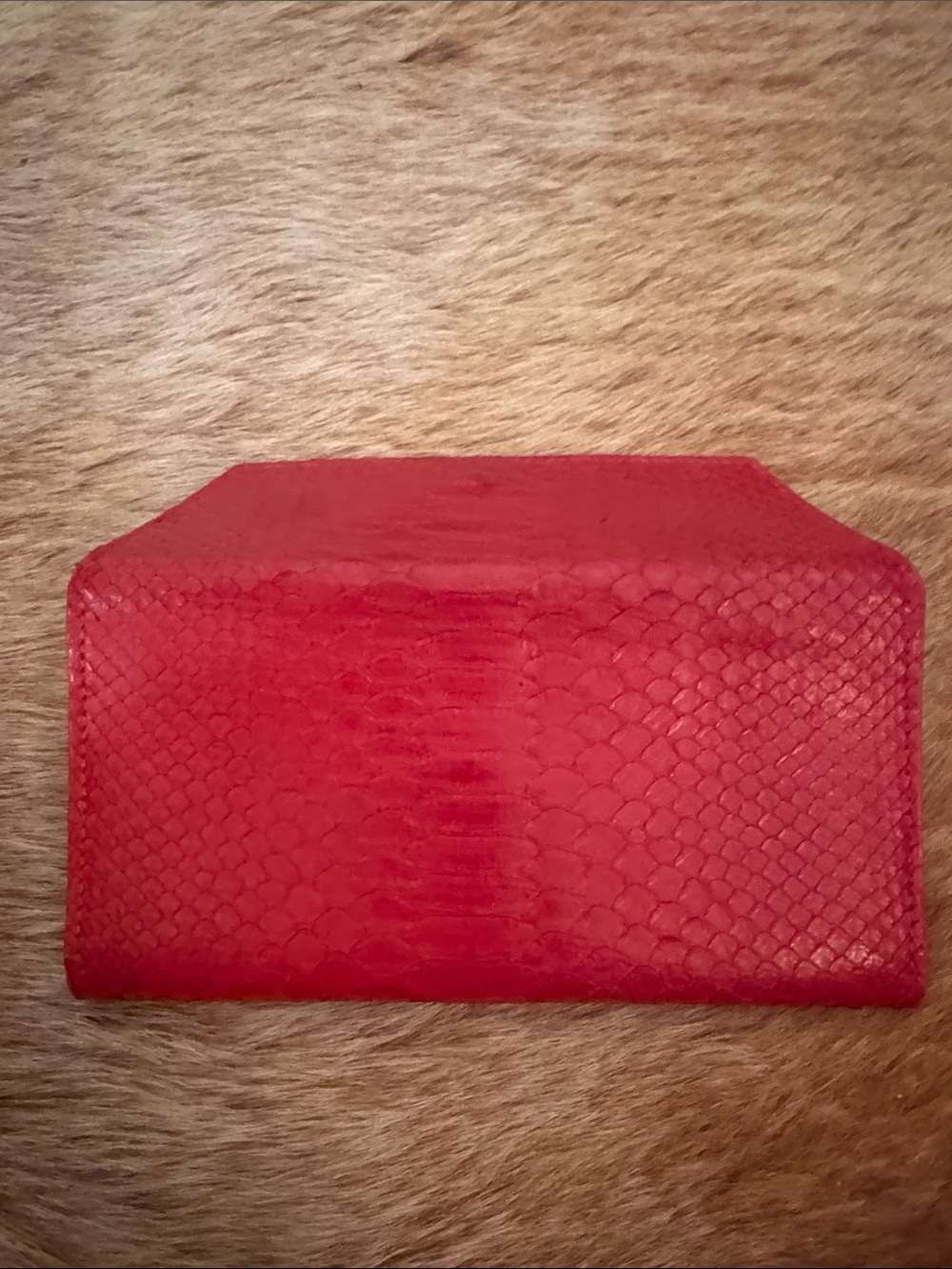 Red Python Envelope Clutch - Picture 4 of 5